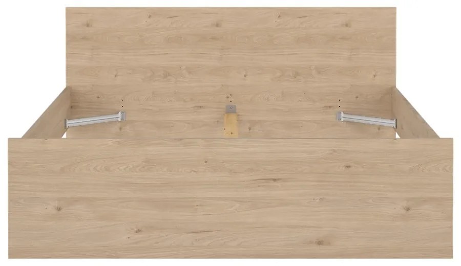 Natúr színű franciaágy ágyrács nélkül 180x200 cm tölgyfa dekorral Naia – Tvilum