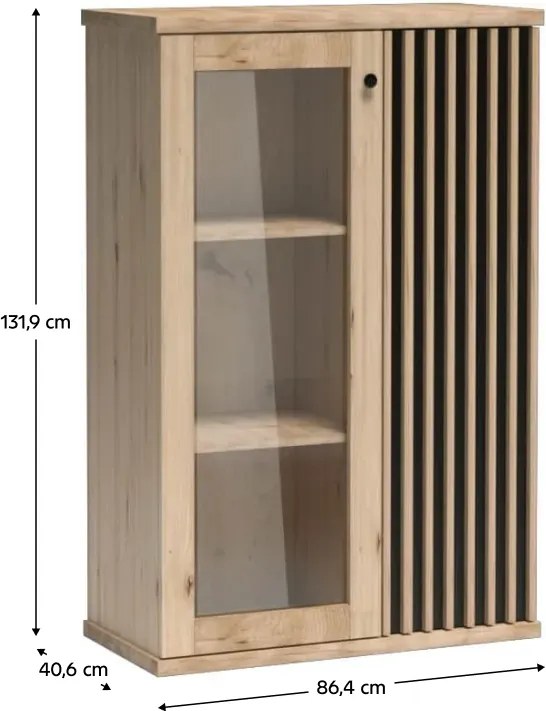 KOLI C-3 szekrény, tölgyfa artisan