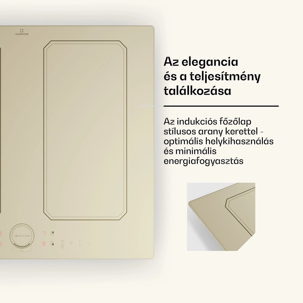Klarstein Victoria 4 Flex, indukciós főzőlap, beépített, 7000 W, Flexzone, időzítő