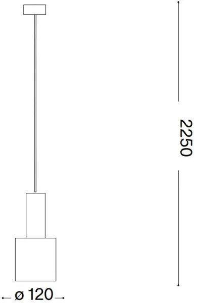 Ideal Lux - Csillár zsinóron HOLLY 1xE27/60W/230V átm. 12 cm réz