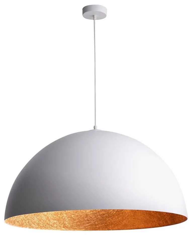 SFERA függeszték 1xE27/60W/230V, 50 cm, fehér/ réz színű