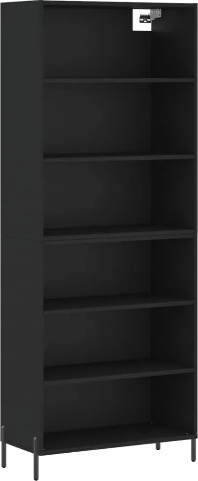 vidaXL fekete szerelt fa magasszekrény 69,5x32,5x180 cm
