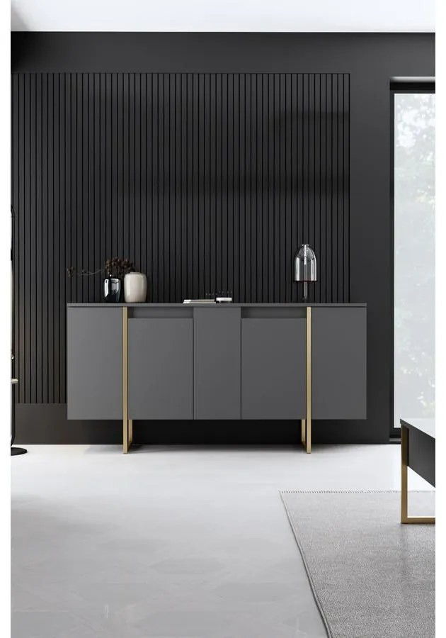 Konzolasztal Luxe - Anthracite, Gold