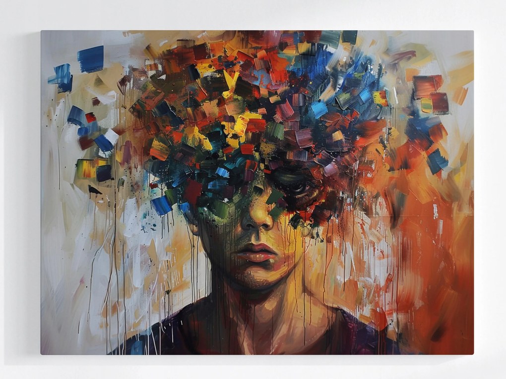 Canvas Vászonkép Absztrakt Portré Színes Kifejezés 100x75