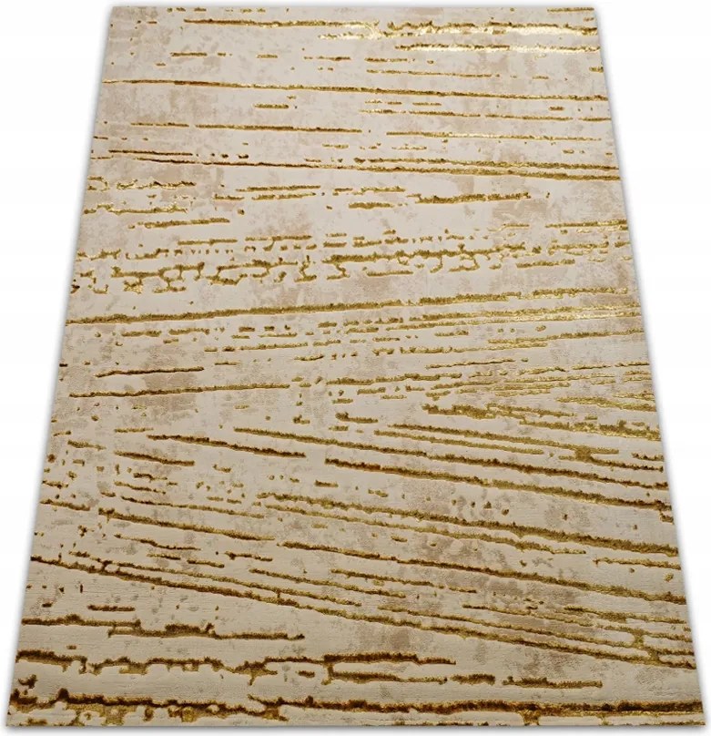 Puha Szőnyeg 180x270 Modern Hálószoba Nappali Krém Arany Divatos