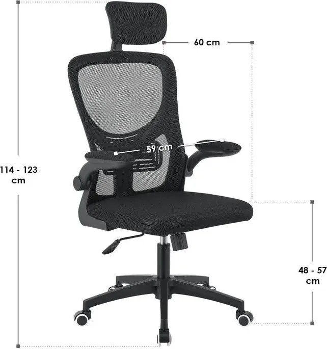 Ergonomikus irodai szék  fejtámlával fekete