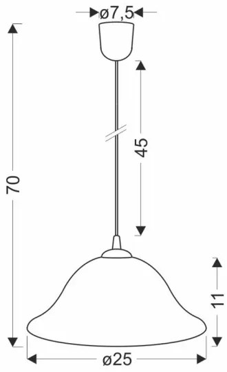 Csillár zsinóron VERA 1xE27/60W/230V arany/fehér