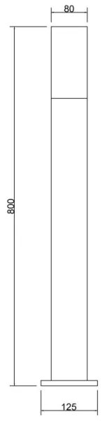 Maytoni O418FL-01GR1 - Kültéri lámpa WILLIS 1xE27/60W/230V 80 cm IP54 antracit