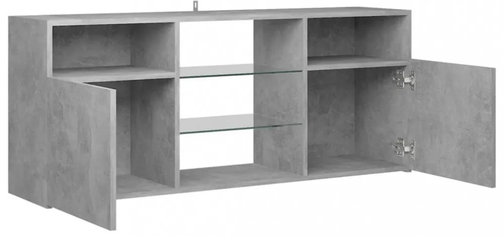 szürke TV-szekrény LED-világítással 120 x 30 x 50 cm