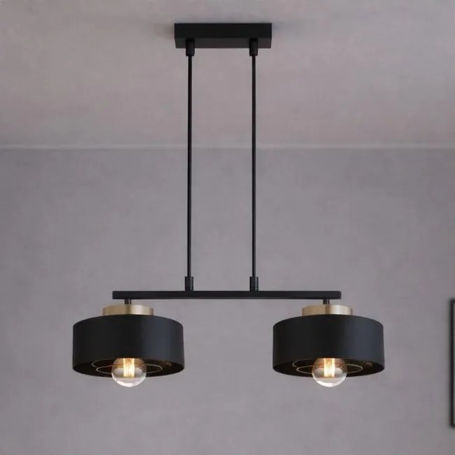 Brilagi - Kábelen függő csillár SPRING 2xE27/60W/230V fekete/arany