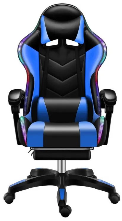 Likeregal 920 LED-es gamer szék lábtartóval kék masszázs funkcióval TT-1116