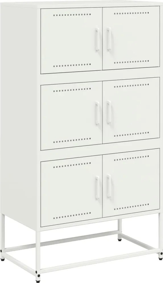 vidaXL fehér acél tálalószekrény 68,5x38,5x123,5 cm
