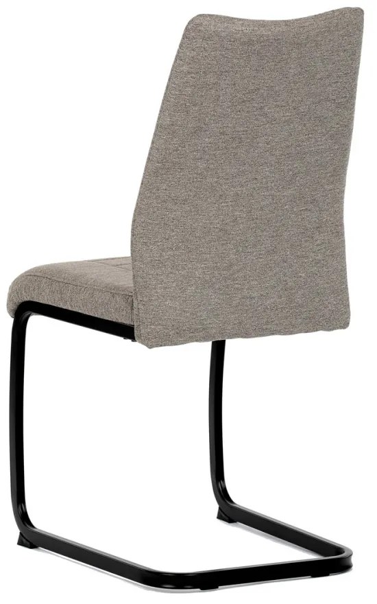 Scaun din material textil maro, cu bază de sanie. DCL-438