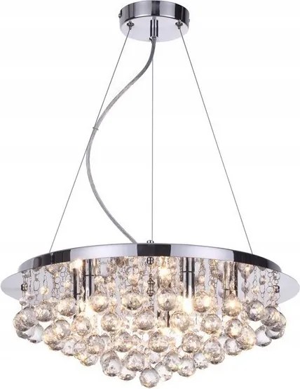 Glamour stílusú fényes lámpa kerek kristályokkal Loona krómozott