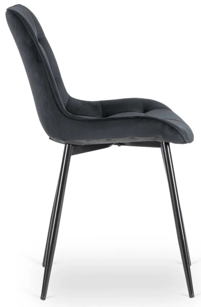 Krzesło CHRIS Czarne Welurowe