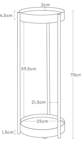 Fém virágtartó állvány (magasság 70 cm) Tower – YAMAZAKI