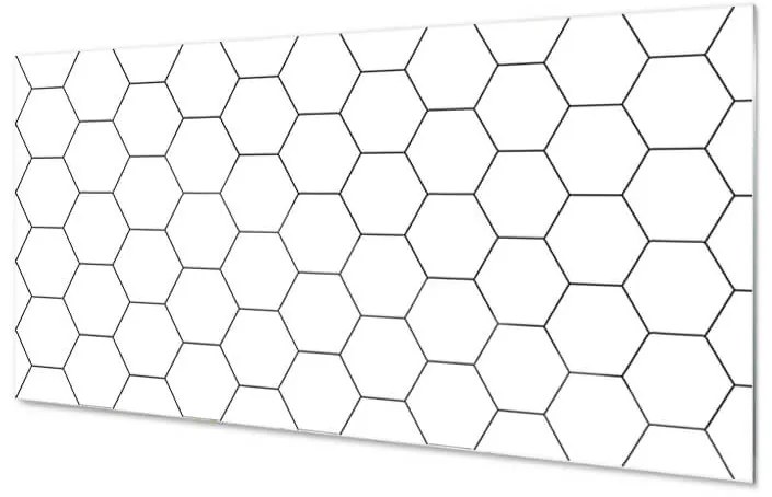Wallplex konyhahátfal Fehér Hexagon (Méret: 60x300)