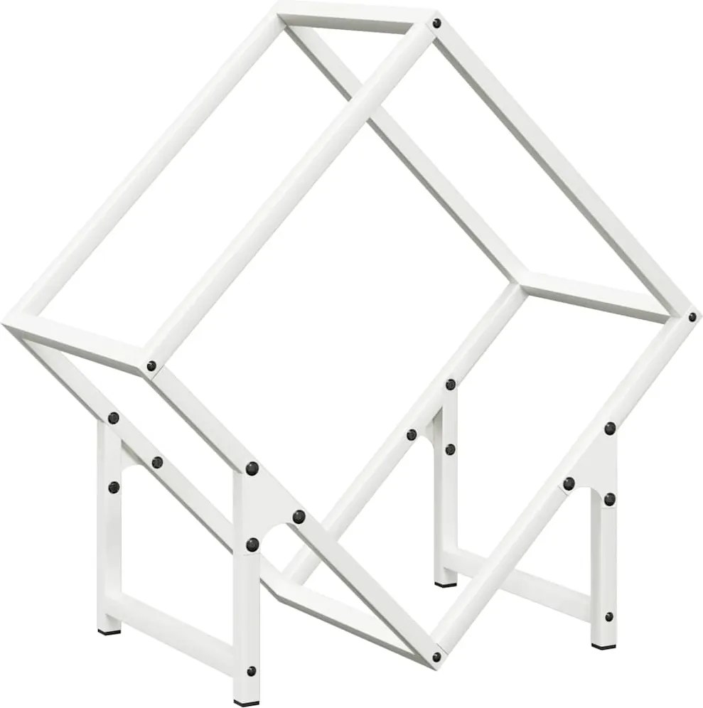 vidaXL fehér hidegen hengerelt acél tűzifatároló 50x25x50 cm