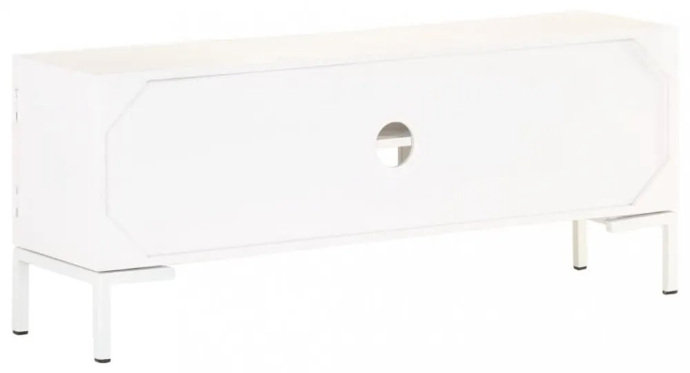 fehér tömör mangófa TV-szekrény 115 x 30 x 46 cm
