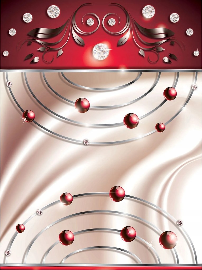 Fotótapéta Piros gömbök gyémántok geometria elegancia fényes 206x275 +ragasztó