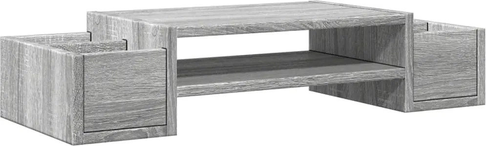 vidaXL szürke sonoma szerelt fa monitorállvány tárolóval 70x27x15 cm
