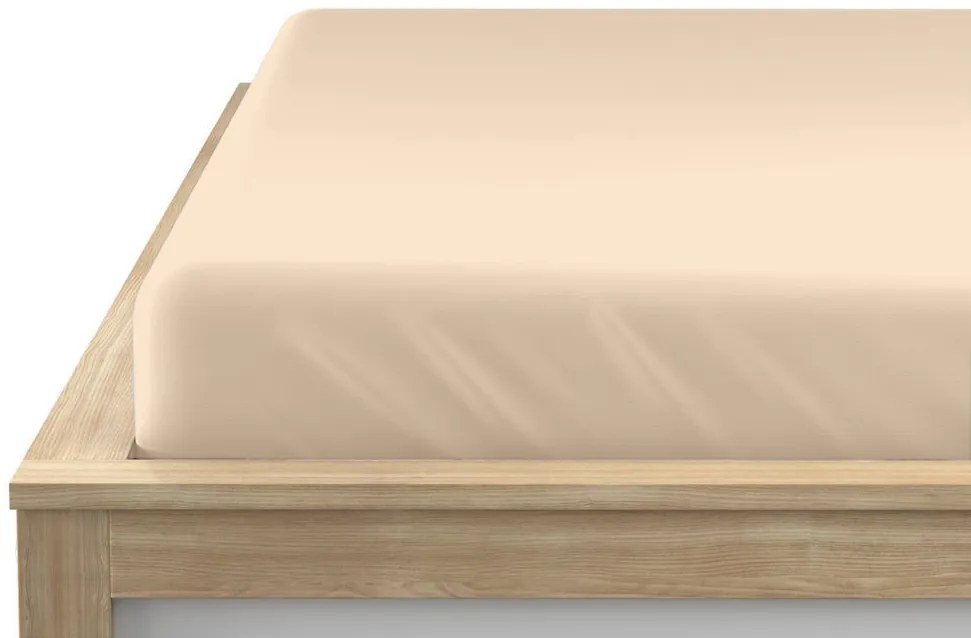 Jersey gumis lepedő világosbézs 90 x 200 cm