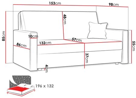 Széthúzható kanapé Clovea Bis Premium III (sötétszürke) (tárolóhellyel). 1105446