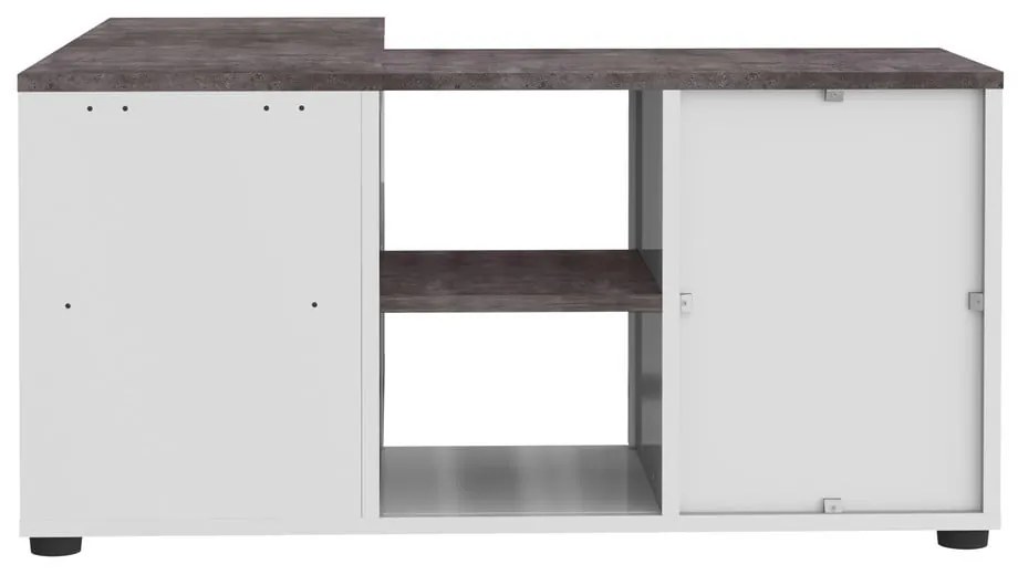 Fehér-szürke TV-állvány beton dekorral 90x45 cm Angle – TemaHome