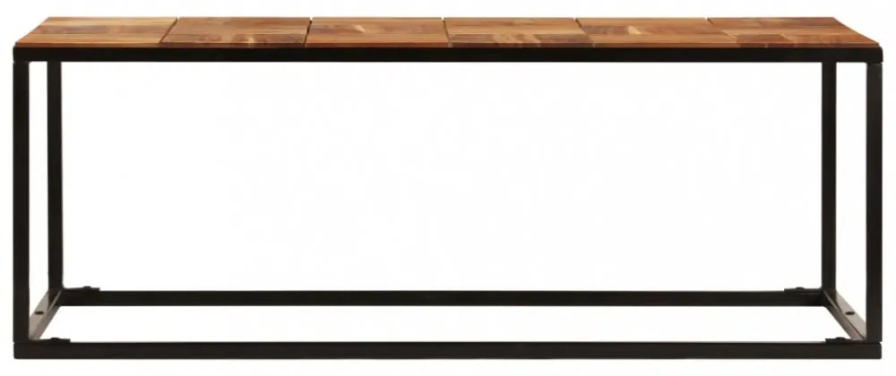tömör akácfa és acél dohányzóasztal 110 x 60 x 40 cm
