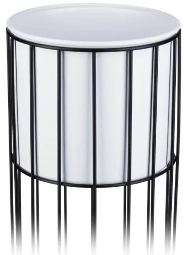 Fém virágcserép LOFT 70x20 cm fekete/fehér