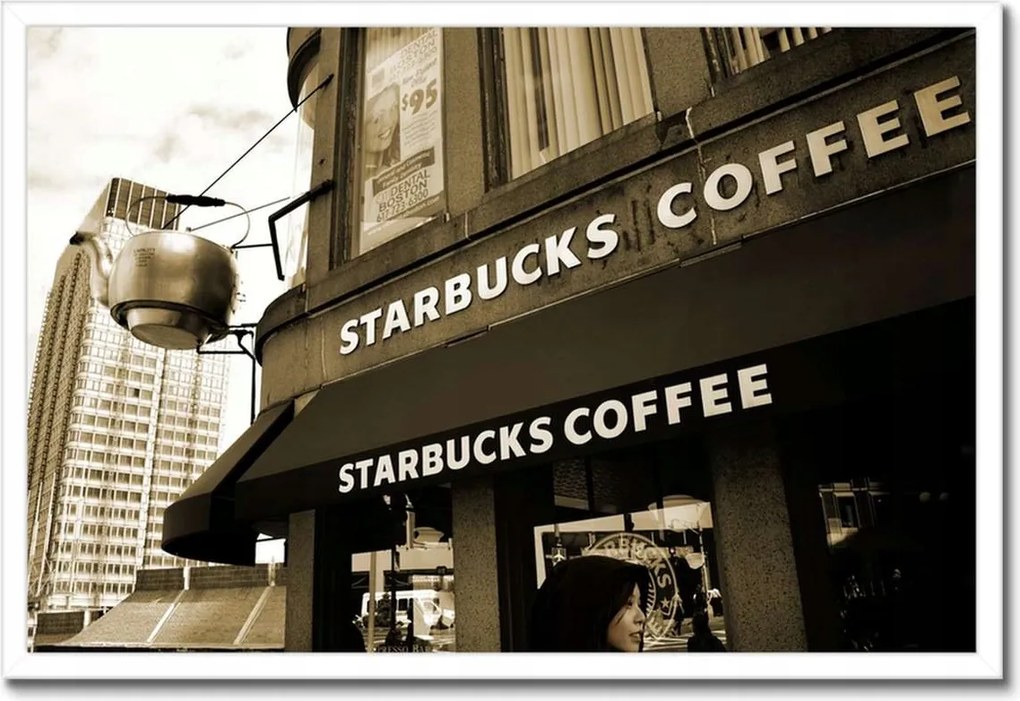 Poszterek keretben 60x40 Starbucks Coffee Sepia