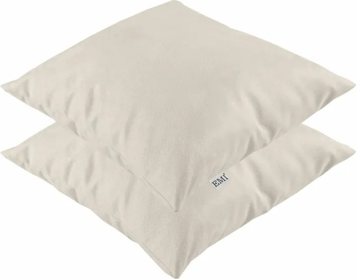 EMI krémszínű velúr díszpárna, Párna 40x40 cm