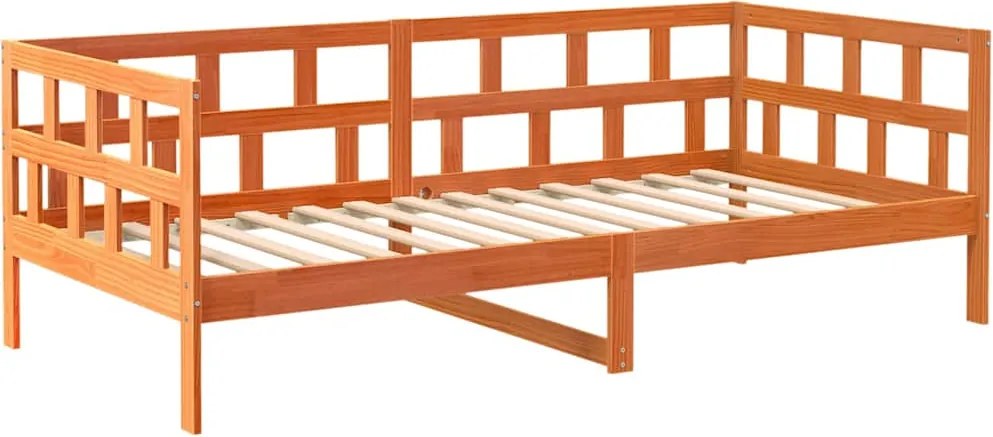 vidaXL viaszbarna tömör fenyőfa kanapéágy matrac nélkül 80 x 200 cm