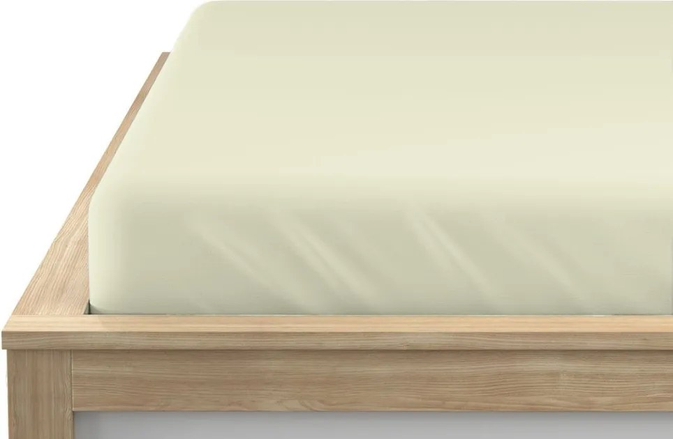 Jersey gumis lepedő világos krémszínű 180 x 200 cm