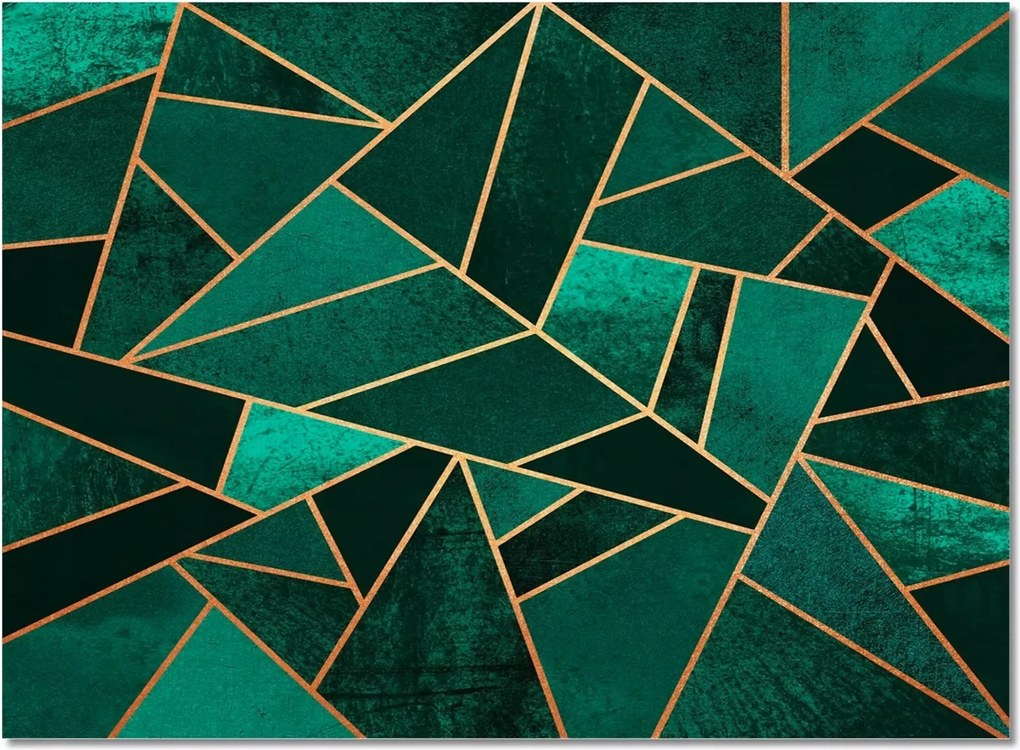 Szőnyeg 120X170 Üveg Zöld Arany Rövid Haj Modern Nappali