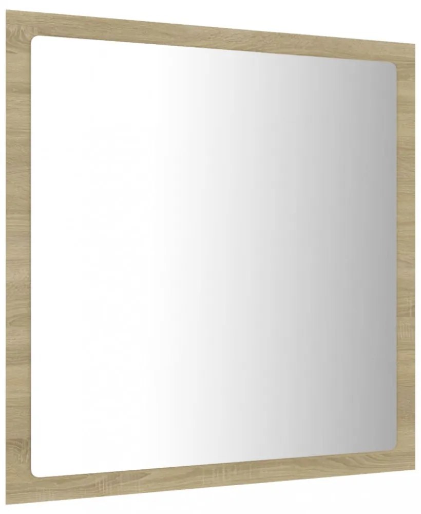 sonoma tölgy akril LED-es fürdőszobai tükör 40x8,5x37 cm