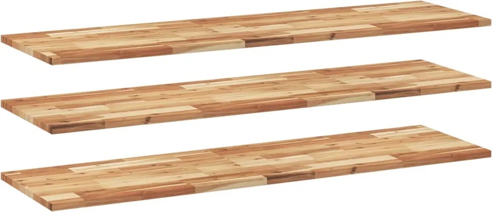 vidaXL 3 db olajbevonatú tömör akácfa függőpolc 160 x 40 x 2 cm