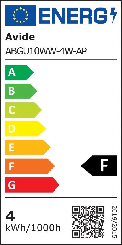 Avide LED Spot Alu+plastic 4W GU10 345LM WW 3000K