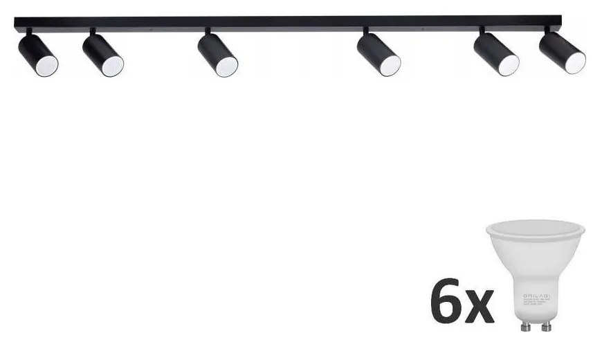 MAXLED LED Spotlámpa ANGIE 6xGU10/6W/230V fekete LEDMX0118A