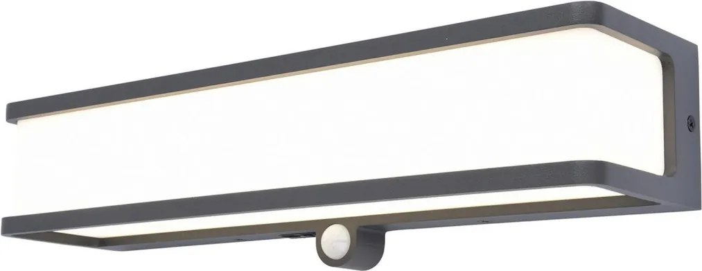 LUTEC 6943801125 DOBLO Fali Lámpa Mozgásérzékelővel Antracit LED IP44