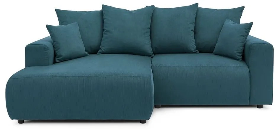 Kék bársony sarokkanapé Enjoy – Bobochic Paris