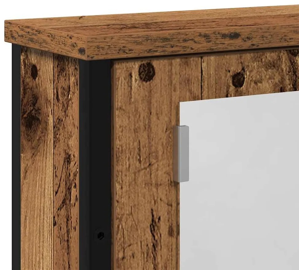antik fa szerelt fa fürdőszobai tükör 42 x 12 x 60 cm