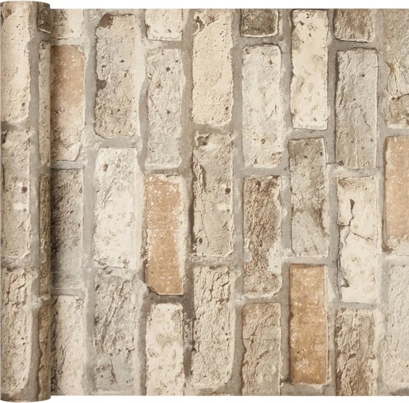 Tégla tapéta Régi fal Tégla világos barna