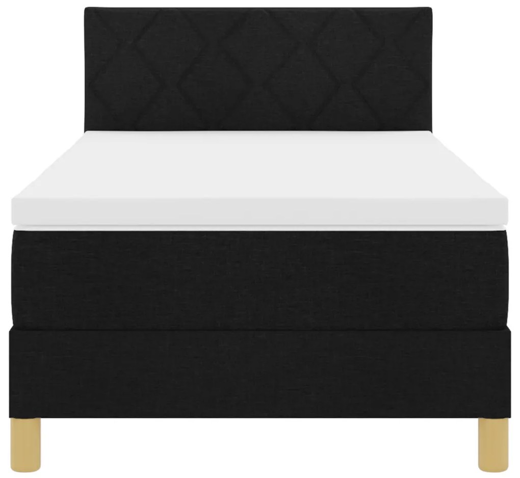Box Spring Ágy Matraccal Fekete 90x190 cm Szövet