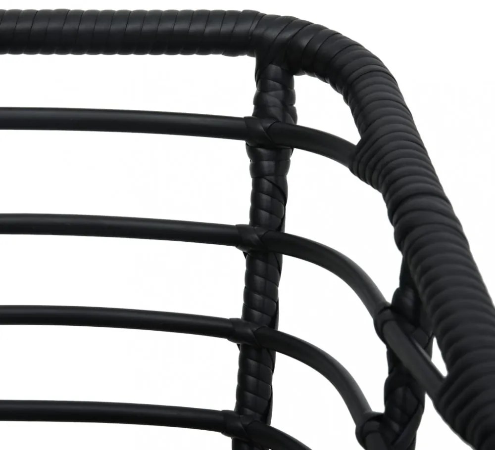 3-darabos fekete polyrattan bisztrószett