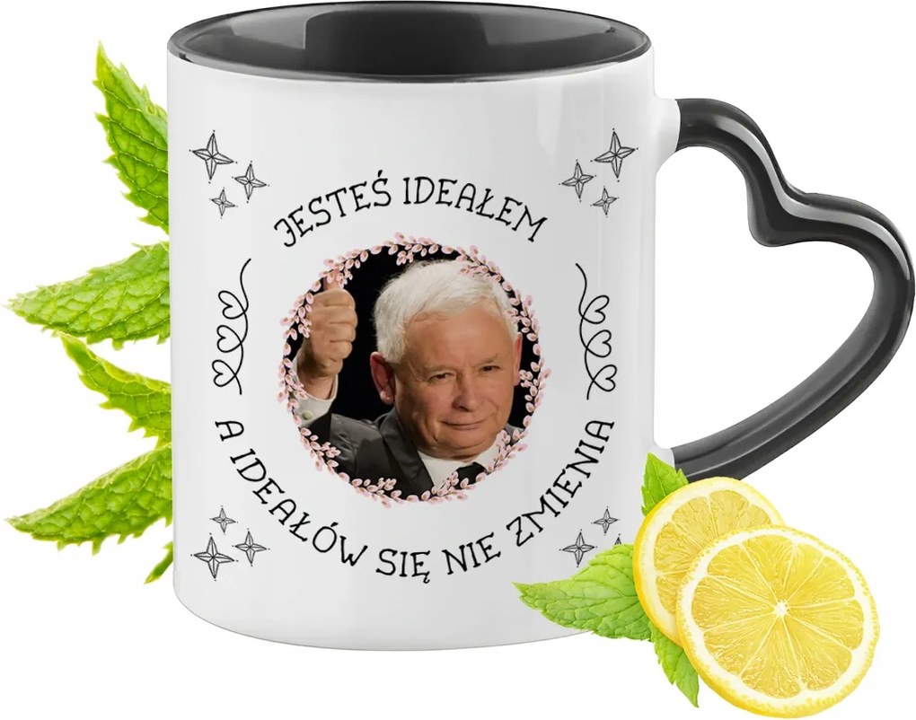 Jaroslaw Kaczynski Pis Bögre Fekete, Szív Alakú Füllel Ajándék