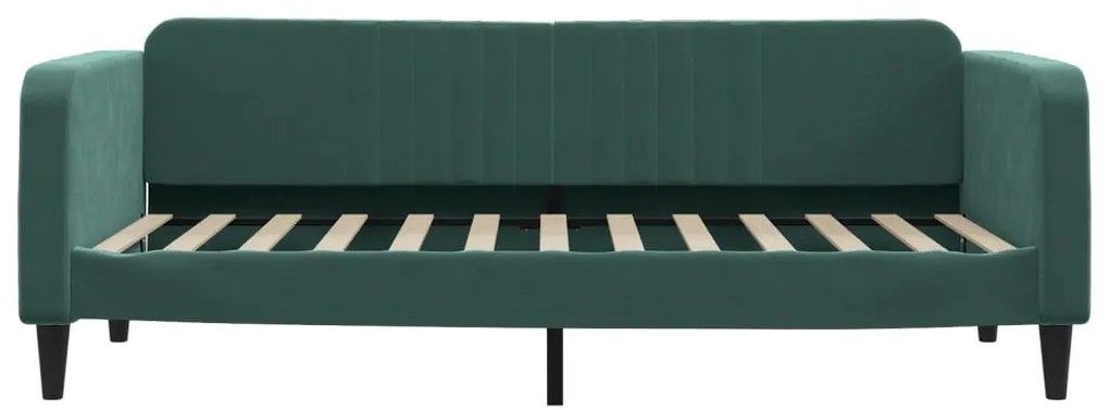 sötétzöld bársony heverő matraccal 100 x 200 cm