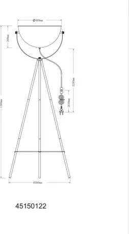 Globo 45150122 Állólámpa, homokszínű fém, billenőkapcsoló a kábelen, ø: 560mm, M: 1526mm, kábelhossz 3200mm, 1x E27 40W 230V izzó nélkül