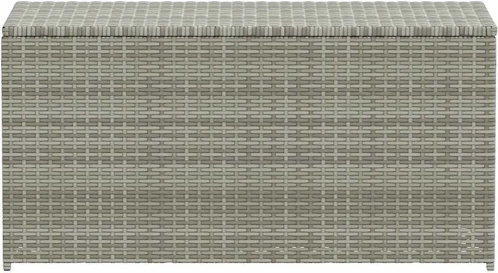 Szürke Polyrattan Kerti Tárolóláda 100 X 50 X 50 Cm