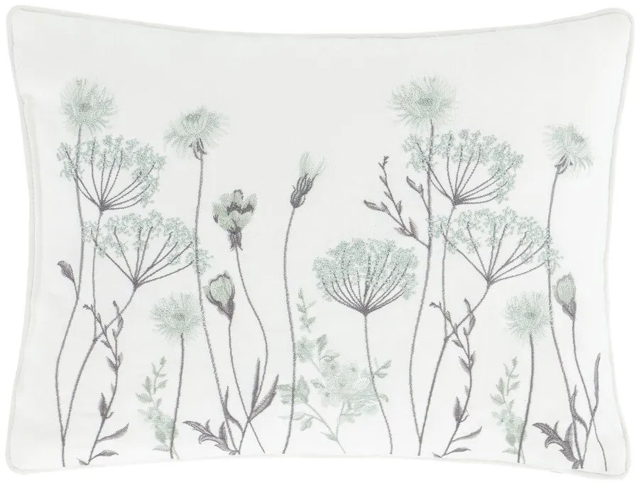 Meadowsweet Floral fehér-zöld párna, 30 x 40 cm - Catherine Lansfield